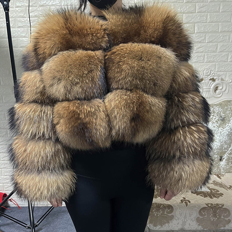 Winter Clothing Women Sale - Топы больших размеров, коричневые меховые Maomaokong