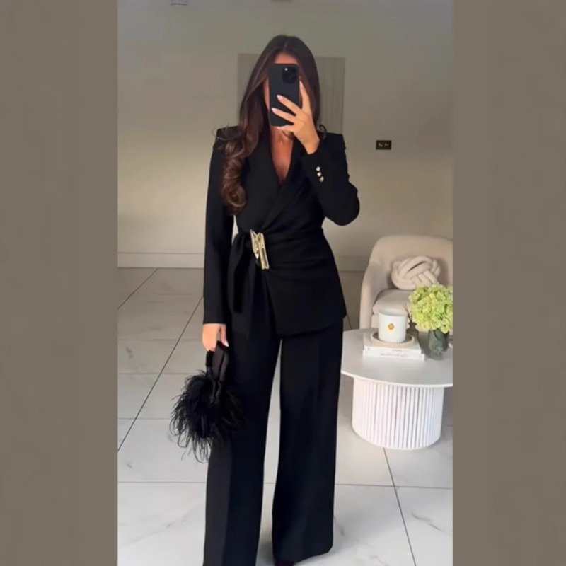 Winter Clothing Women Sale - Женский костюм-двойка: пиджак с длинными рукавами