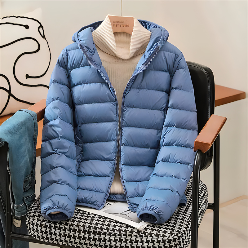 Puffer Jacket Women Down - Женская приталенная куртка-пуховик с капюшоном в