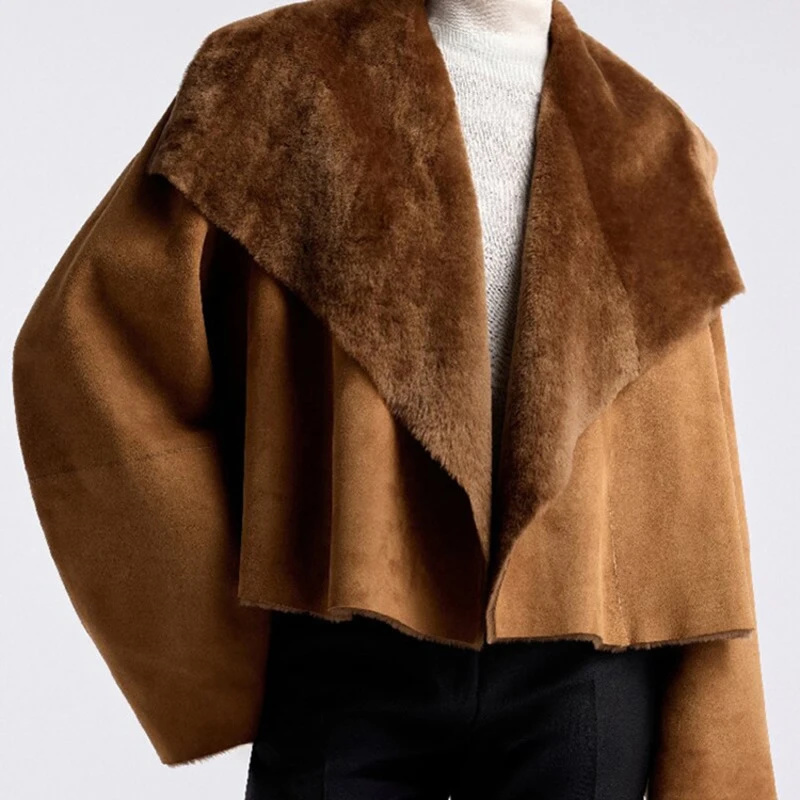 Winter Clothing Pictures - Женская двусторонняя куртка из искусственной замши,