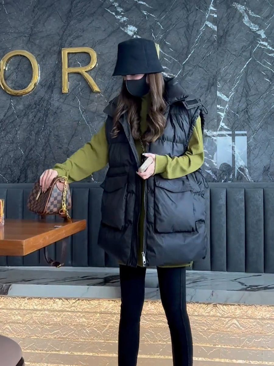 Down Vest Ultralight - Женский зимний пуховый хлопковый жилет, куртка