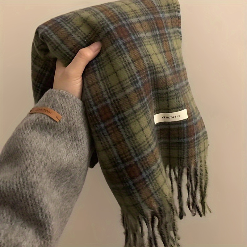 Винтажный зеленый клетчатый ша – обзор и цена Cashmere Scarf Wrap
