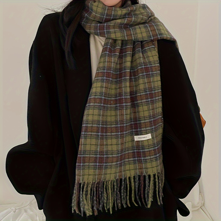 Винтажный зеленый клетчатый ша – обзор и цена Cashmere Scarf Wrap