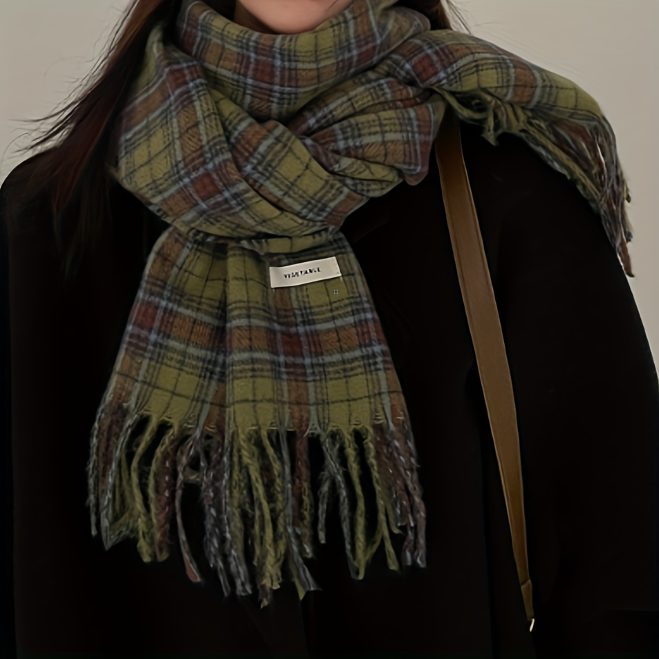 Винтажный зеленый клетчатый ша – обзор и цена Cashmere Scarf Wrap