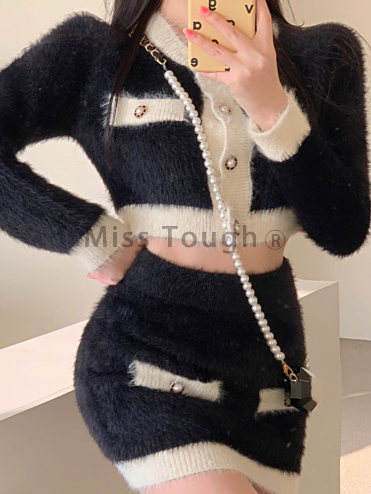 Зимний пушистый вязаный компле – обзор и цена Winter Clothing Sales