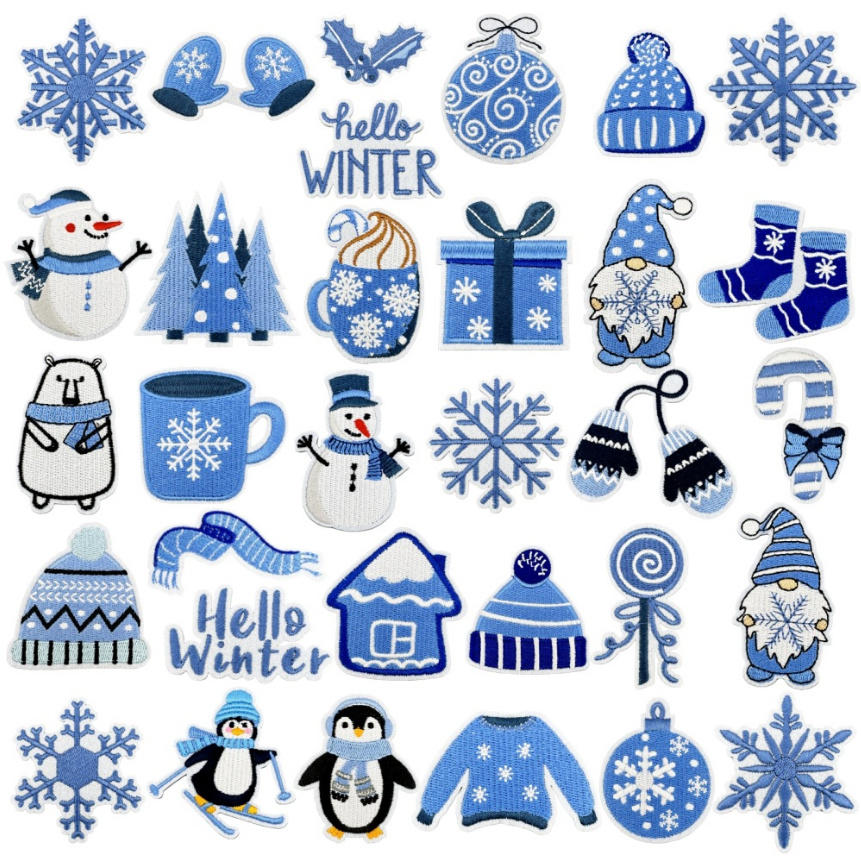 10 шт., вышитые нашивки серии  – обзор и цена Winter Clothing Pictures