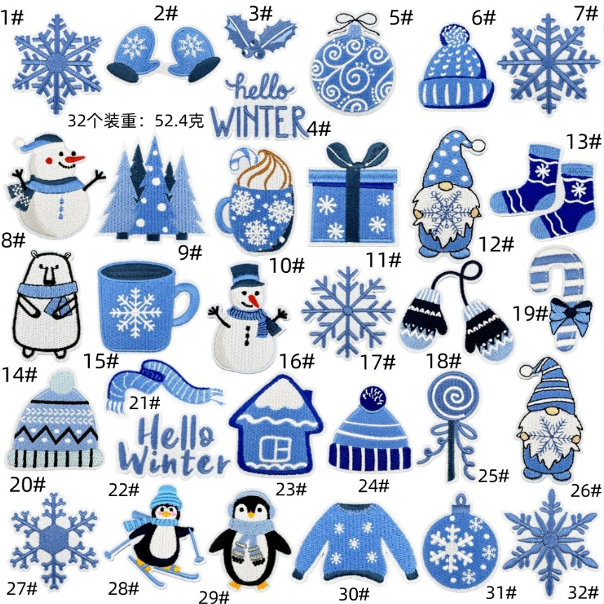 10 шт., вышитые нашивки серии  – обзор и цена Winter Clothing Pictures